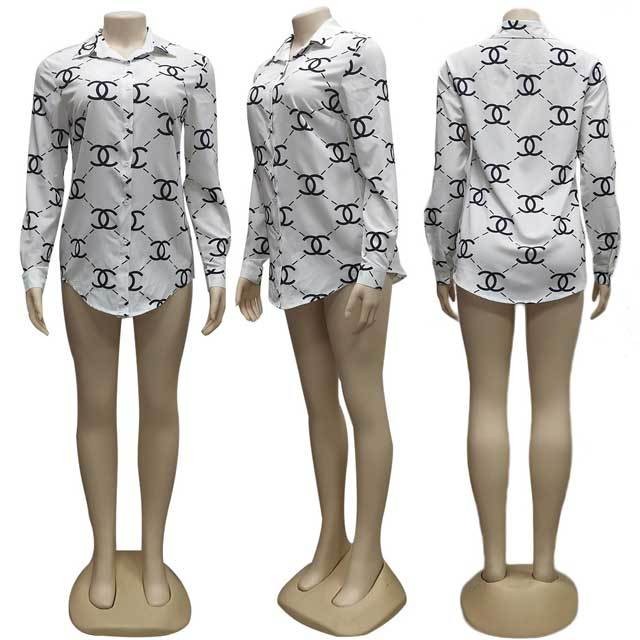 Printed Long Sleeve Casual Shirt Top