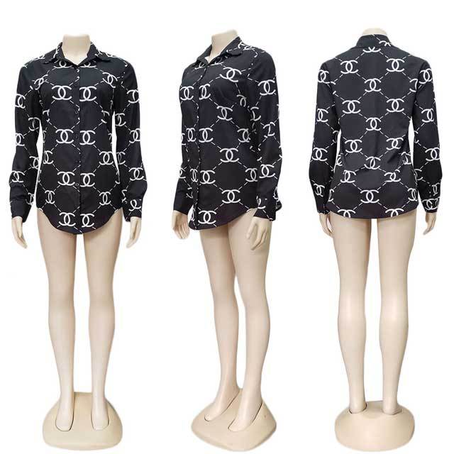Printed Long Sleeve Casual Shirt Top