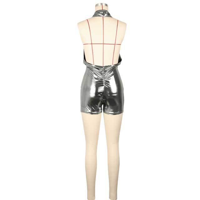 Halter Backless Ruched Romper