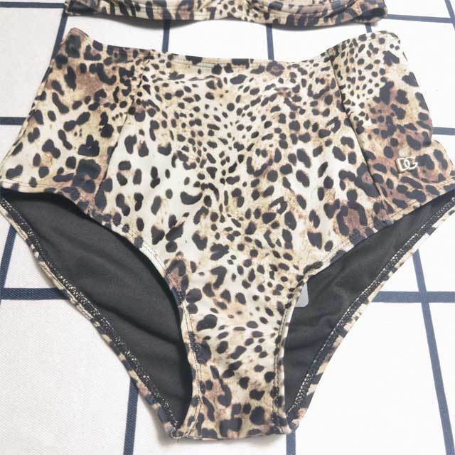 Fashion Leopard Print High Waist Swimsuit