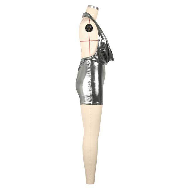 Halter Backless Ruched Romper