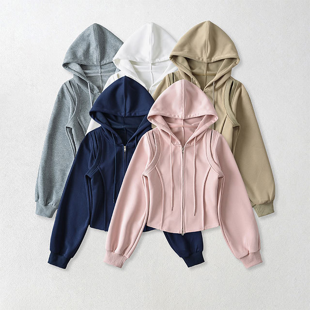 Posh Hooded Jacket Top Skirt Set