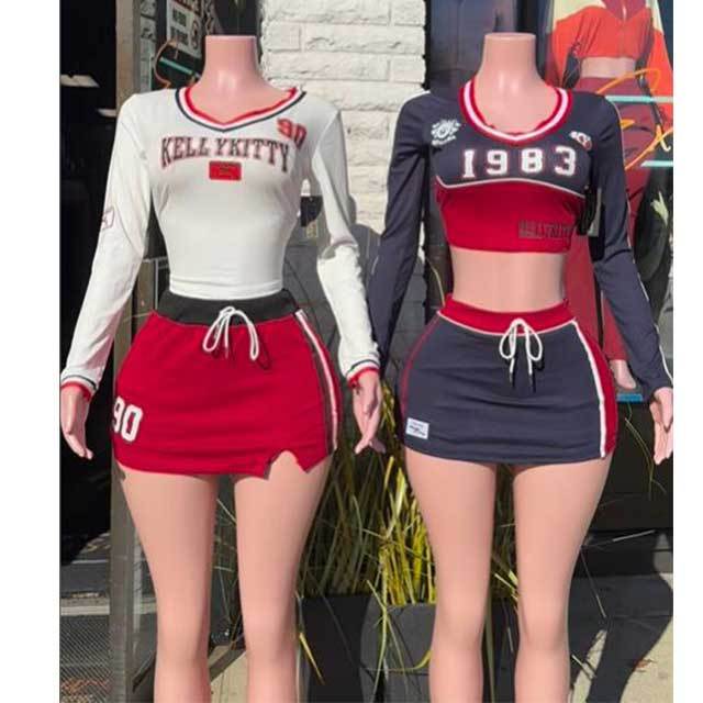 Tennis Sportwear Two Pieces Skirt Set