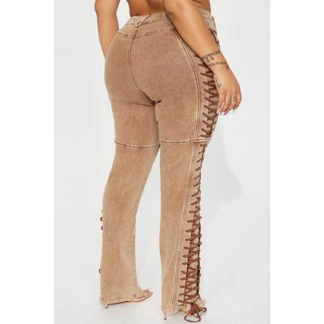 Vintage Denim Lace-Up Jeans