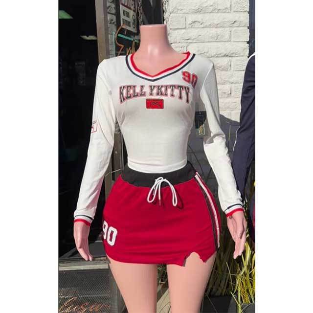 Tennis Sportwear Two Pieces Skirt Set