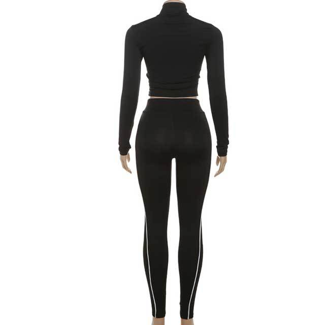 Zipper Top Skinny Jogging Suit
