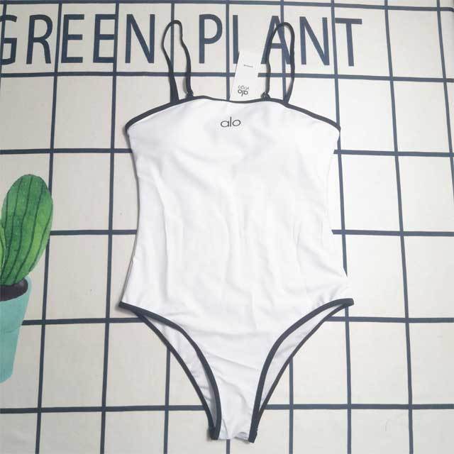 Letter Print Cami Bodysuit Swimsuit