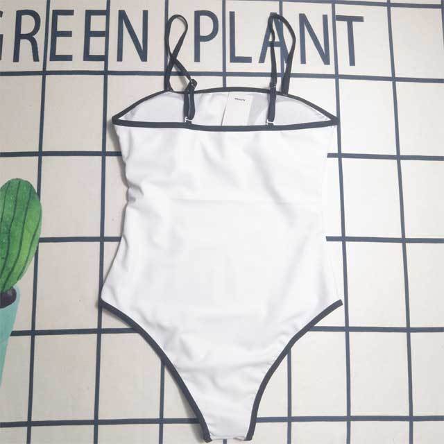 Letter Print Cami Bodysuit Swimsuit