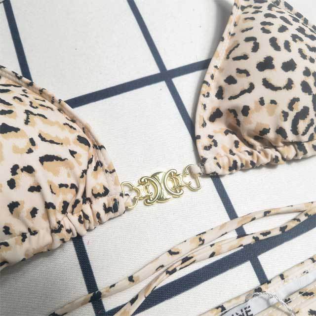 Leopard Print Strappy Bikini Set
