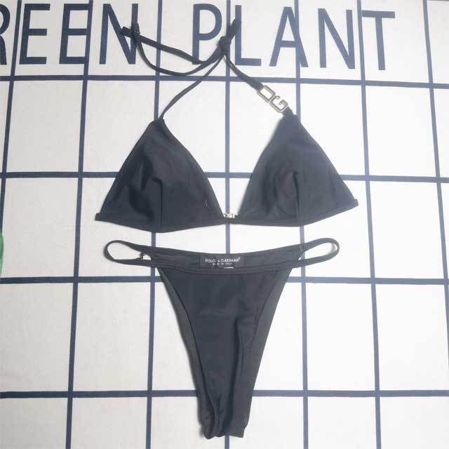 Metal Logo Sexy Strappy Bikini Set