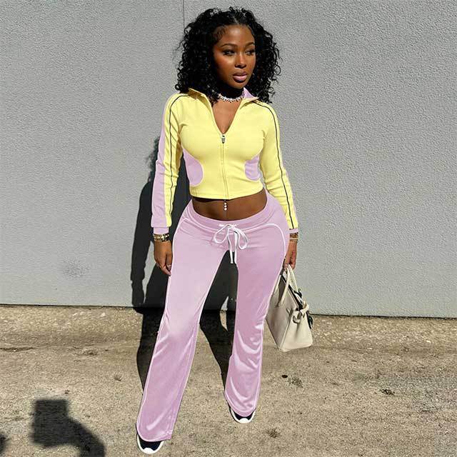 Color Block Jogging Pant Set