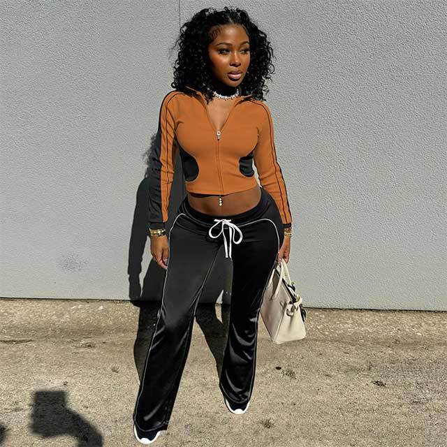 Color Block Jogging Pant Set
