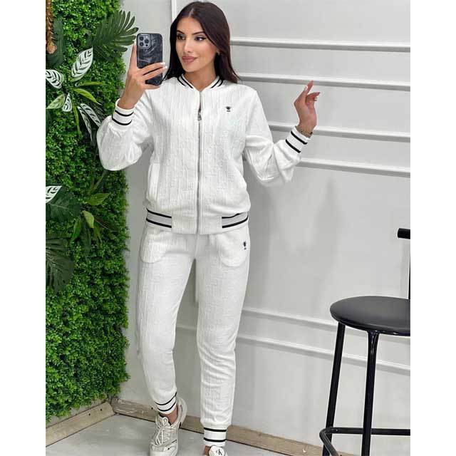 Embroidery Embossing Long Sleeve Fall Tracksuit Set