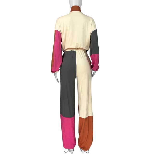 Color Block Casual Fall Jogging Suit