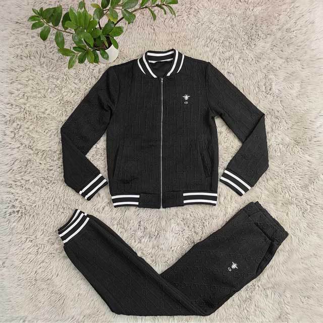 Embroidery Embossing Long Sleeve Fall Tracksuit Set