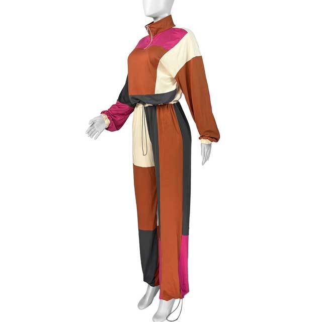 Color Block Casual Fall Jogging Suit
