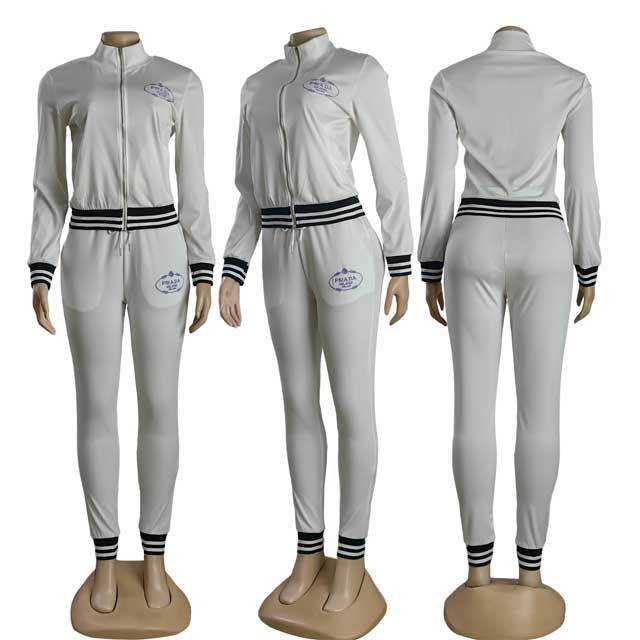 Embroidery Long Sleeve Casual Jogging Suit