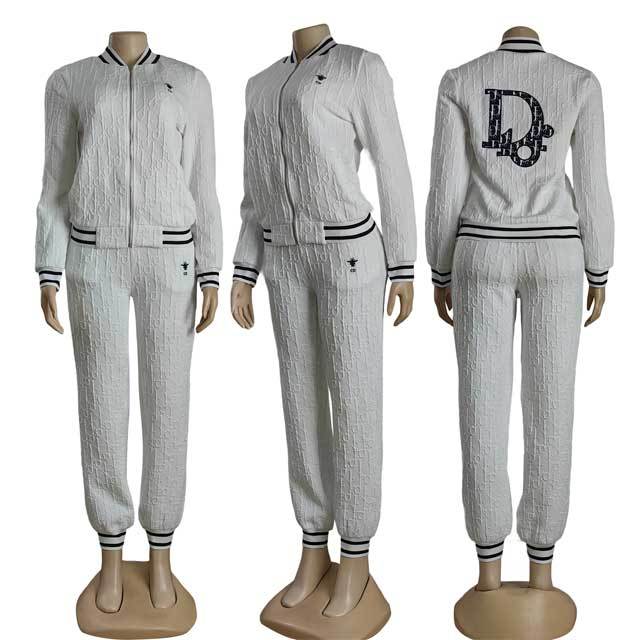 Embroidery Embossing Long Sleeve Fall Tracksuit Set