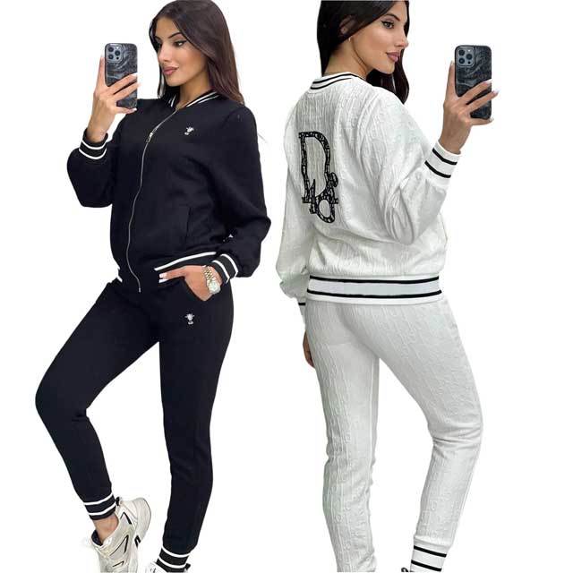 Embroidery Embossing Long Sleeve Fall Tracksuit Set