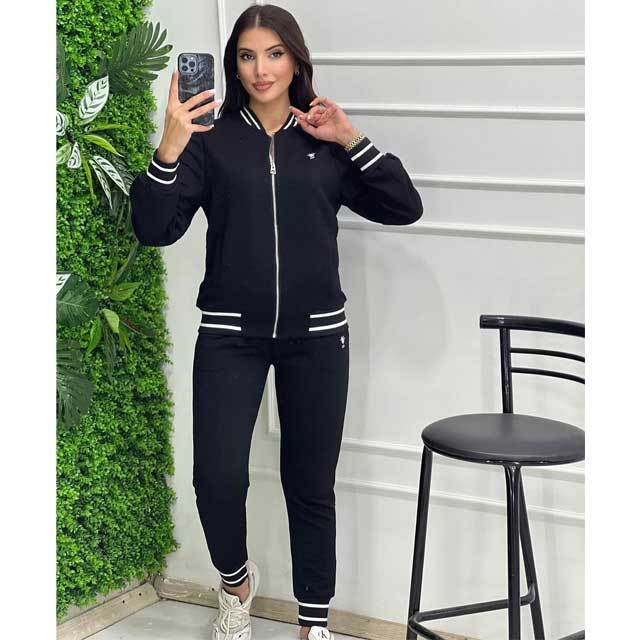 Embroidery Embossing Long Sleeve Fall Tracksuit Set