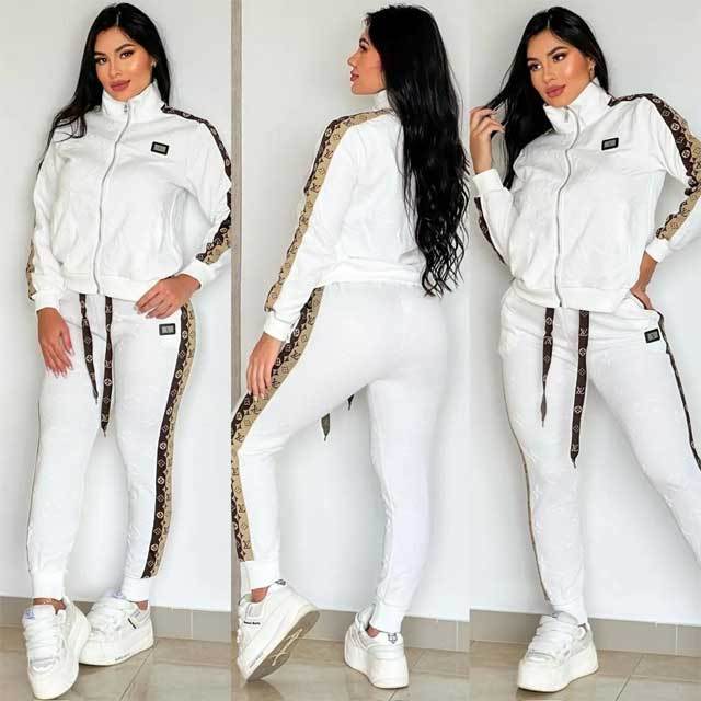 Fashion Embossing Long Sleeve Fall Tracksuit Set