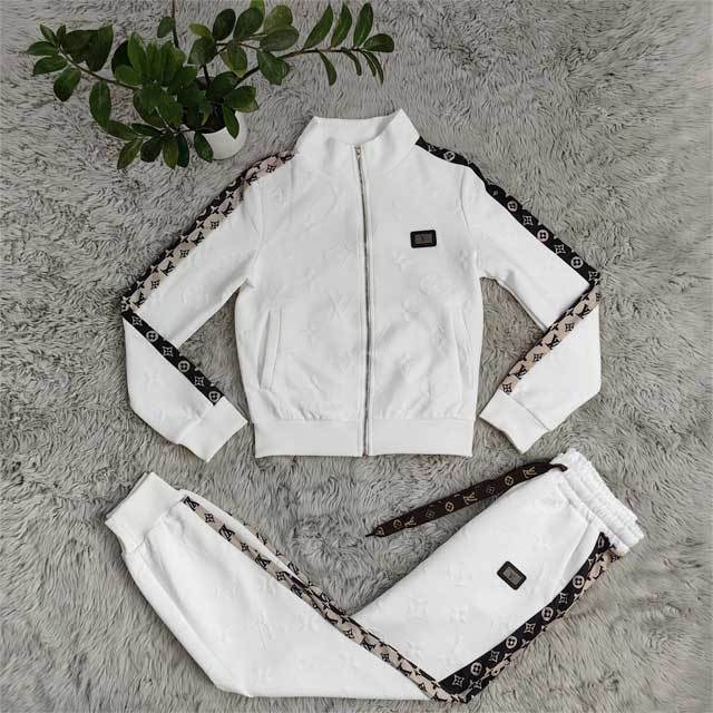 Fashion Embossing Long Sleeve Fall Tracksuit Set