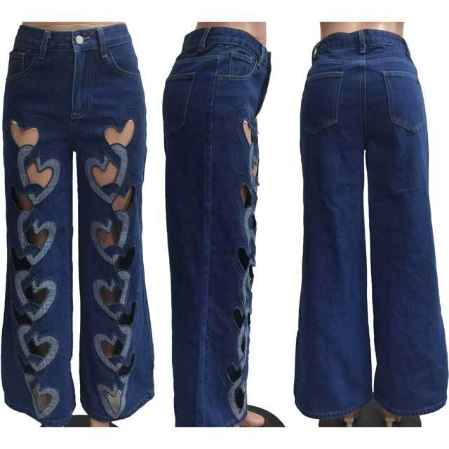 Hollow Out Embroidery Boyfriend Jeans
