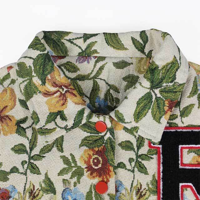 Jacquard Fall Crop Baseball Jacket