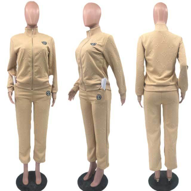 Embossing Fashion Fall Jogging Pant Set
