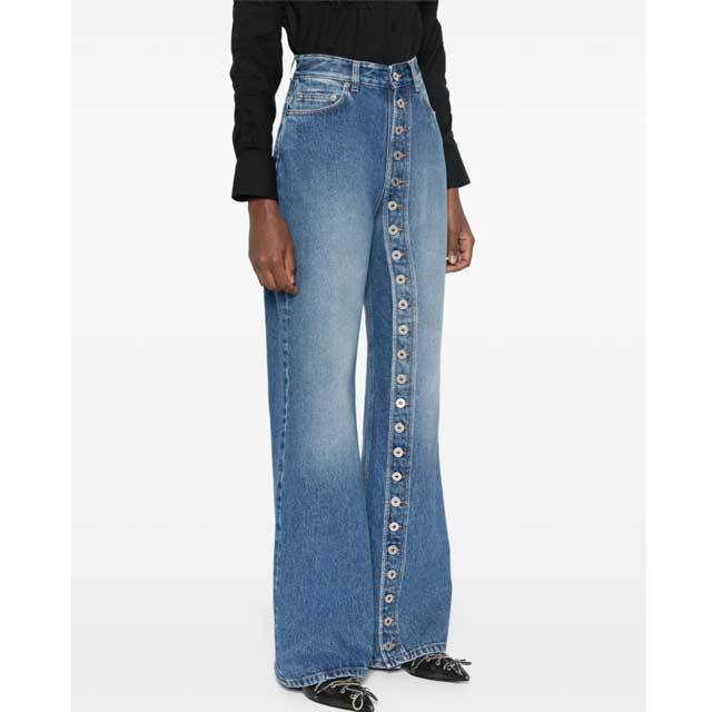 Button High Waist Boyfriend Jeans