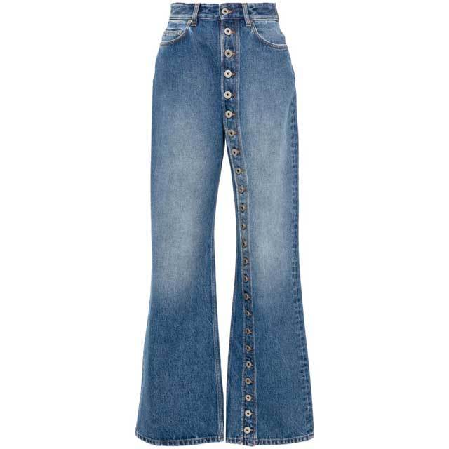 Button High Waist Boyfriend Jeans