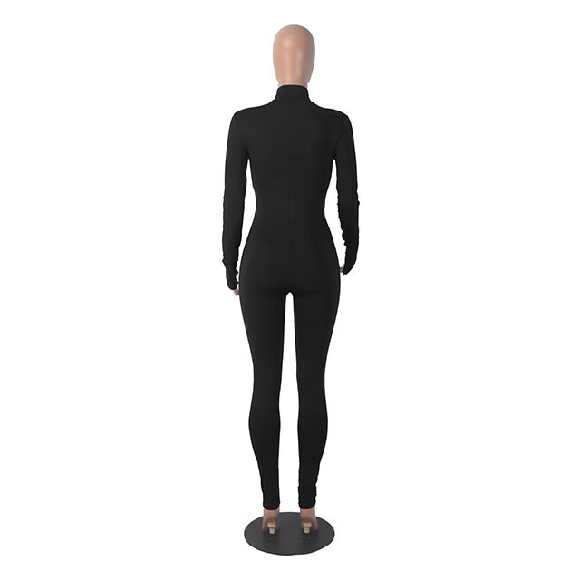 Casual Zipper Sports Jumpsuit