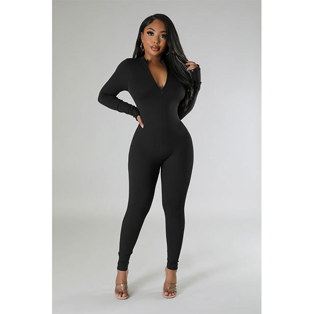Casual Zipper Sports Jumpsuit