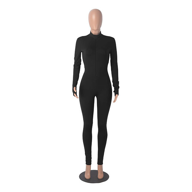 Casual Zipper Sports Jumpsuit