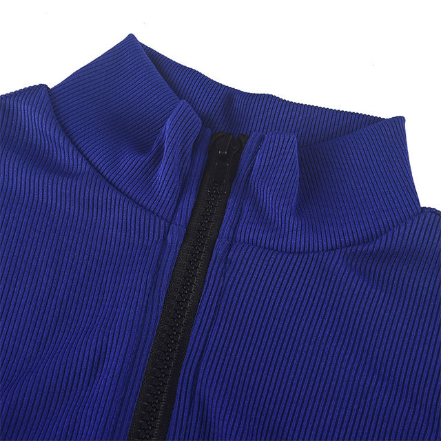 Rib Zip-up Sports Jumpsuit