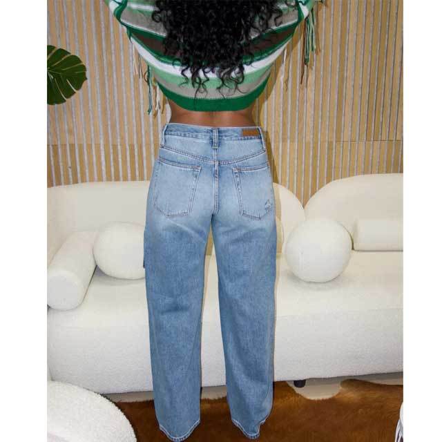 Removable High Waist Boyfriend Jeans