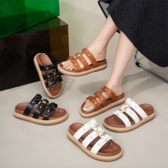 Rivet Platform Slippers