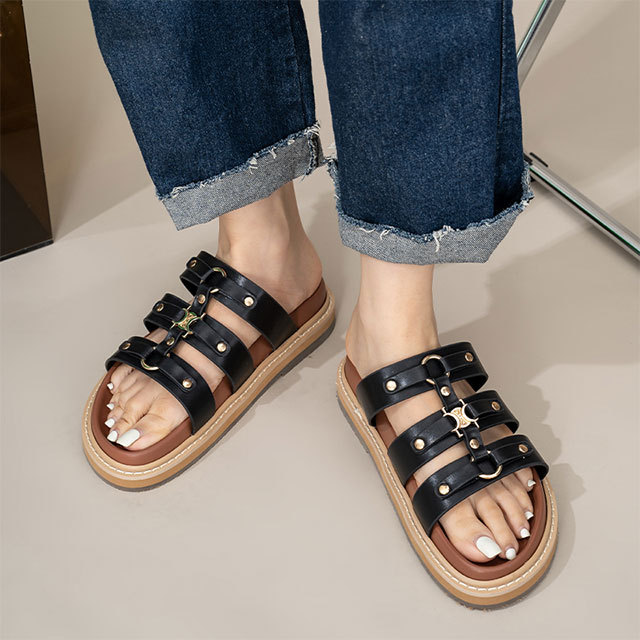 Rivet Platform Slippers