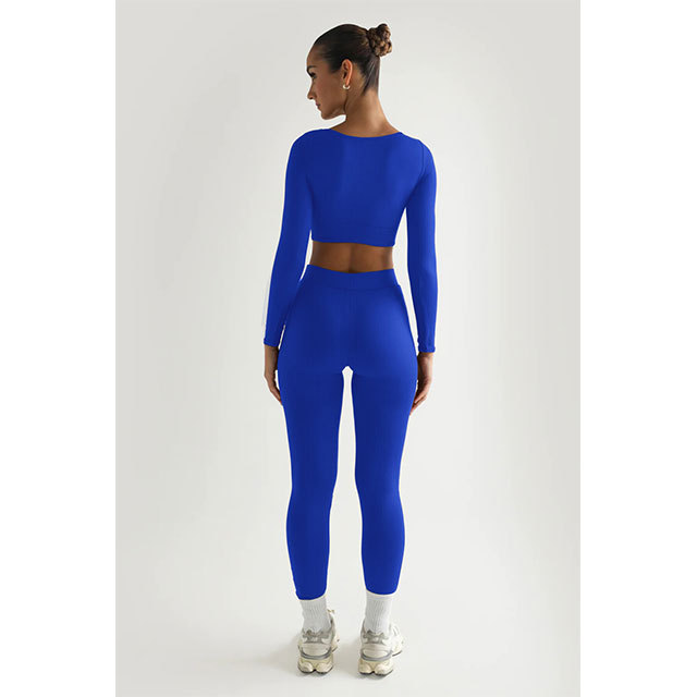 Long Sleeve Square Neck Two-piece Pant Set
