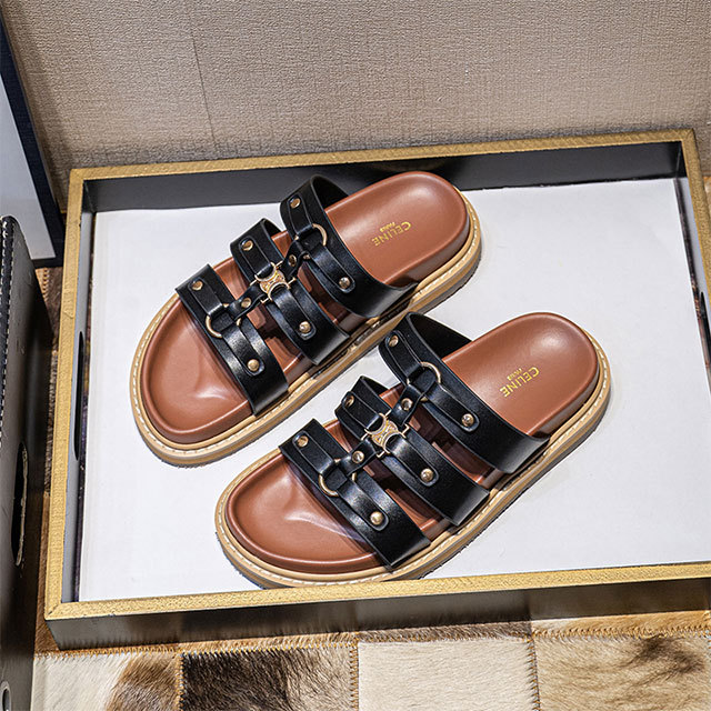 Rivet Platform Slippers