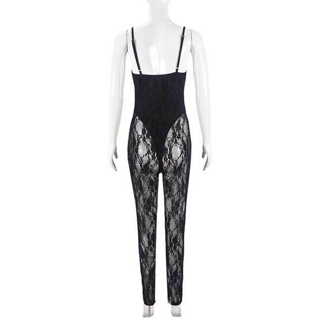 Lace See Through Cami Jumpsuit