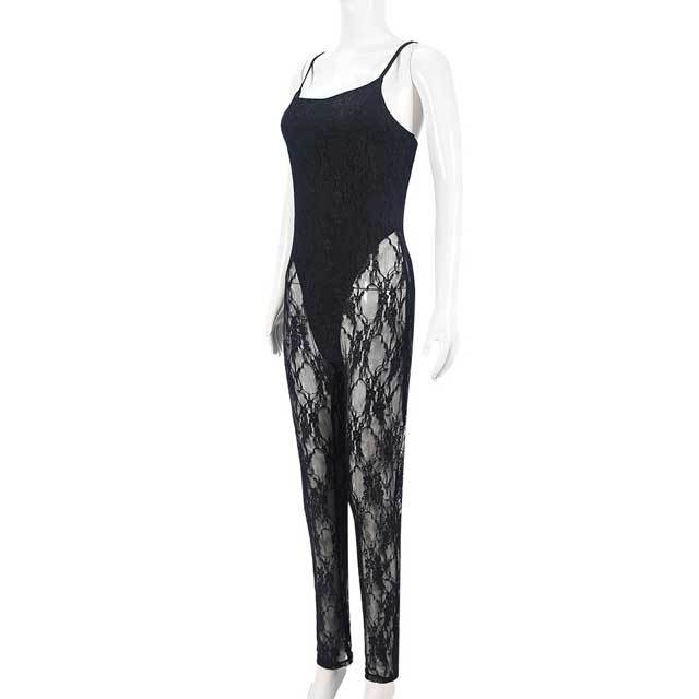 Lace See Through Cami Jumpsuit
