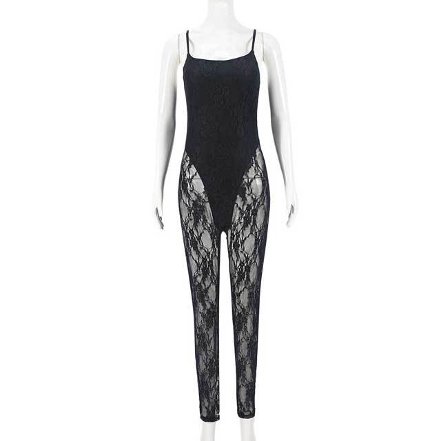 Lace See Through Cami Jumpsuit