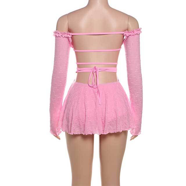 One-shoulder Cutout Lace-up Slim Fit Romper