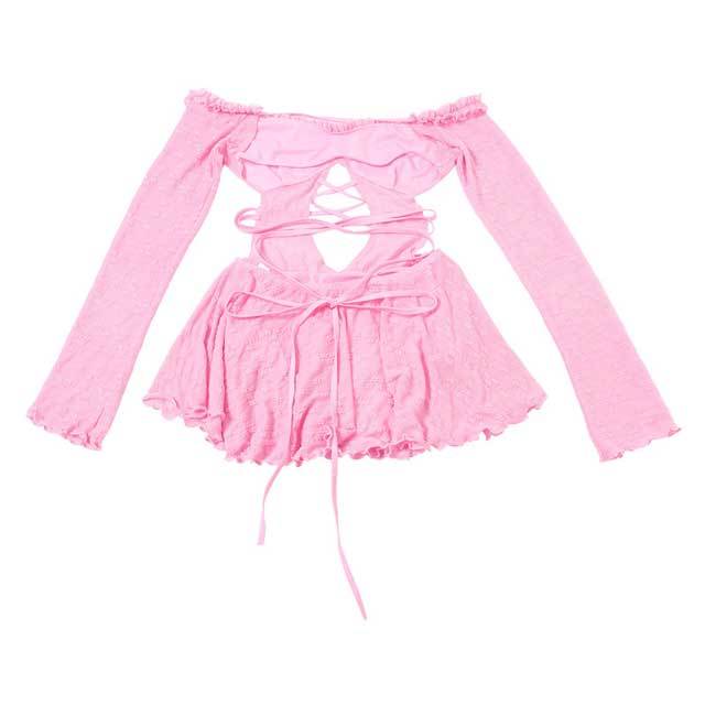 One-shoulder Cutout Lace-up Slim Fit Romper