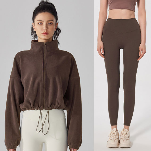 Polar Fleece Jacket Jogger 2 Pieces Pant Set