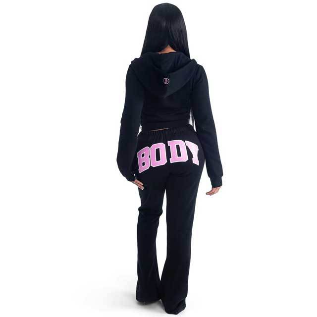 Embroidery Hooded Fall Sweatsuit Set