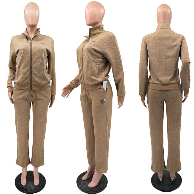 Embroidery Embossing Fashion Fall Jogging Suit