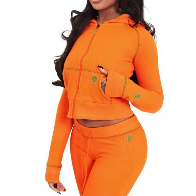 Hooded Long Sleeve Fall Jogging Suit