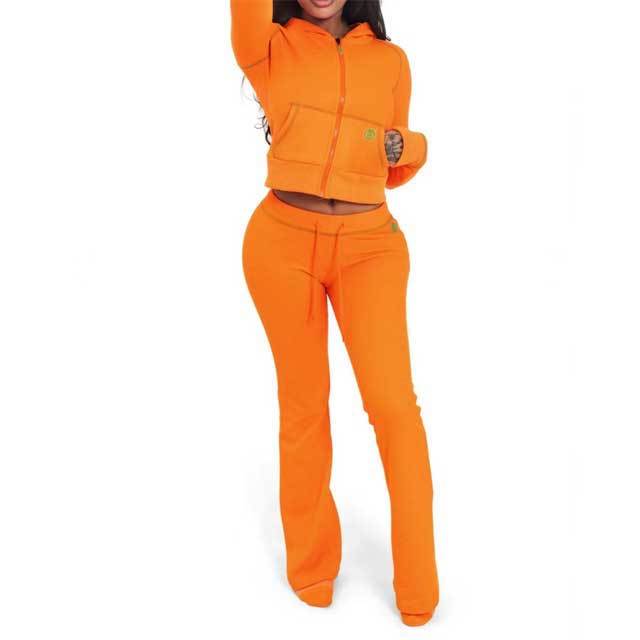 Hooded Long Sleeve Fall Jogging Suit